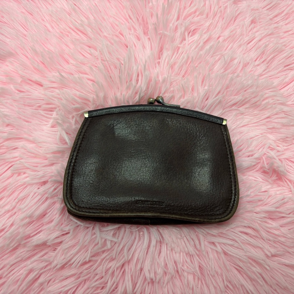 Fossil Dark Brown Leather Coin Pouch